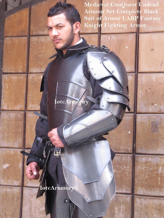 Medieval ConQuest Undead Armour Set Complete Black Suit of Armor LARP Fantasy Knight Fighting Armor