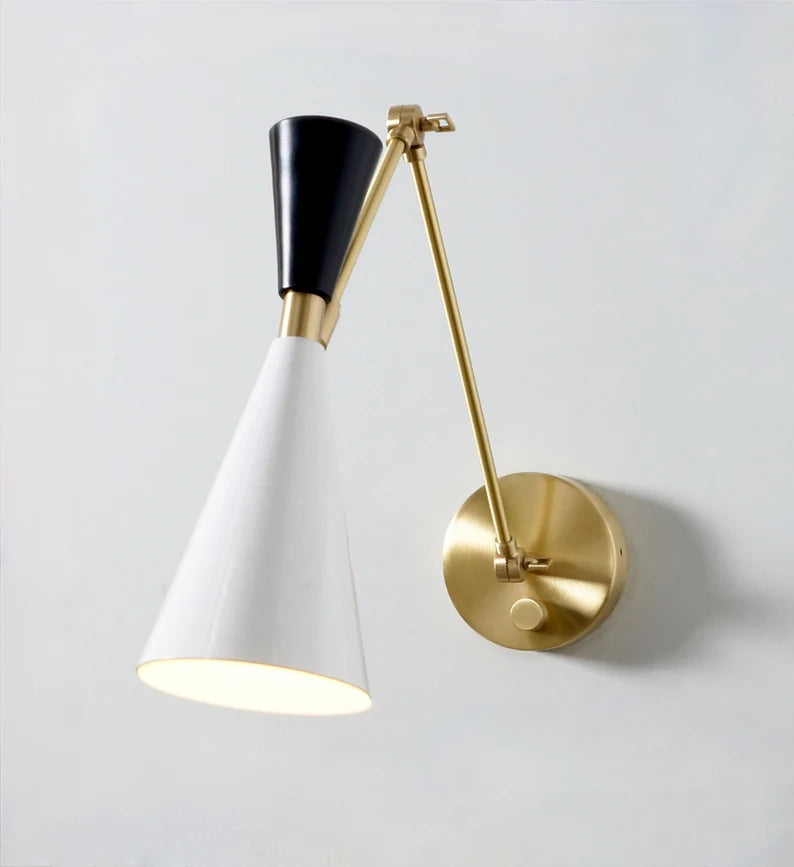 Mid Century Wall Sconce Wall Light Lamp  LELO 3 , Handmade Brass Stilnovo Modern Wall Lamp Light, Bed Reading Light Lamp Kitchen