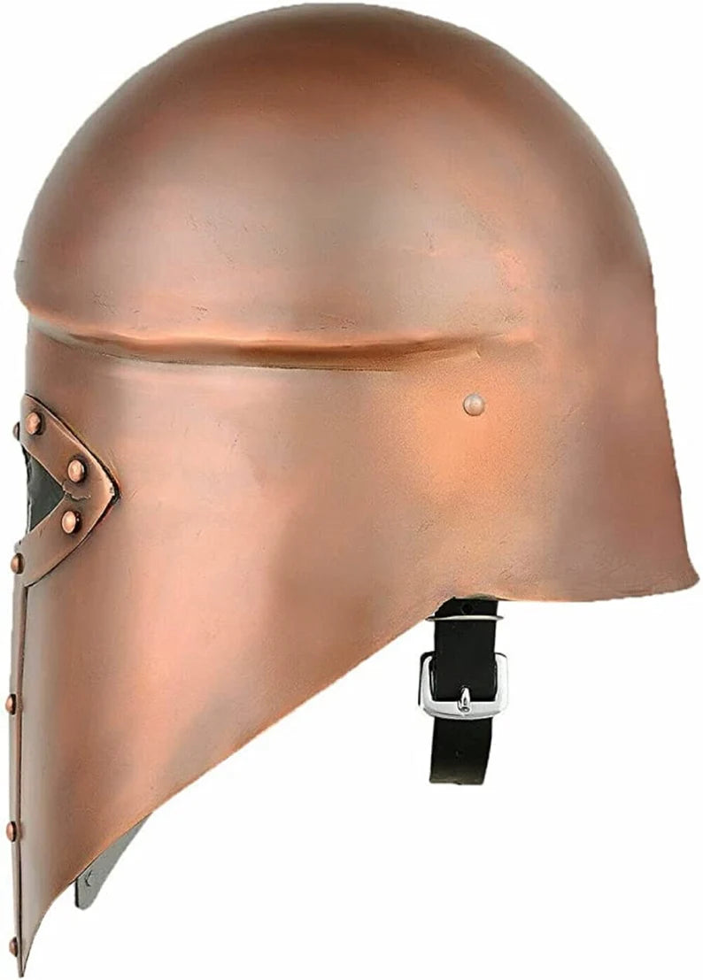 Authentic Medieval Greek Corinthian Helmet – Copper Finish | LARP Crusader Costume for an Epic Adventure
