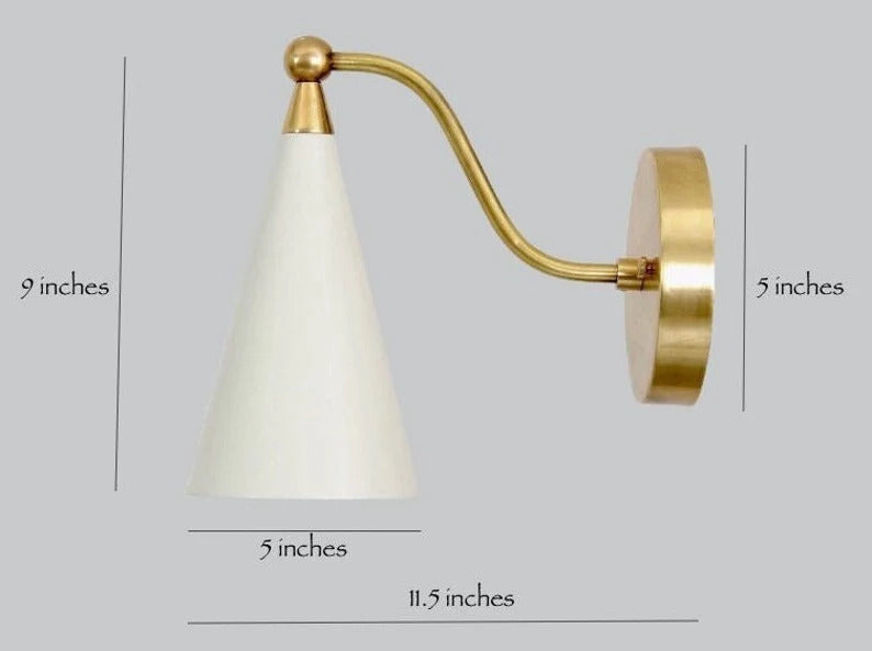 Handcrafted Modern Style Mid Century Raw Brass Wall Lamp Light , Vintage Brass Lamp CARINA Light Luminaire Reading Hall Bathroom Bedside