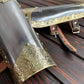 Medieval Bracers Pair Of Arm Armor Set Knight SCA LARP Hand Protection Armor Full Stainless Steel And Brass