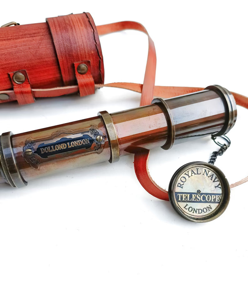 Vintage Brass Telescope: Perfect Boating & Graduation Gift for Him | Pirate Spyglass for Adventures | Anniversary Surprise for Husband