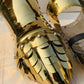 Medieval Steel Gothic Knight Golden Gloves, Battle Warrior Functional Gauntlets