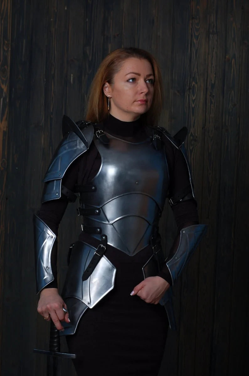 Medieval Knight Female Costume Steel Armor, Lady Cuirass Costume Armor Suit, Brave Lady Armor Suit, Queen of The Armor