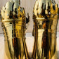 Medieval Steel Gothic Knight Golden Gloves, Battle Warrior Functional Gauntlets