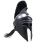 Ancient Greek Medieval Corinthian Armor Helmet with Plume - Wearable Halloween Costume for LARP & SCA Enthusiasts | Black Finish