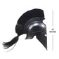 Ancient Greek Medieval Corinthian Armor Helmet with Plume - Wearable Halloween Costume for LARP & SCA Enthusiasts | Black Finish