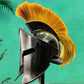 Great King Leonidas 300 Sparta Movie Replica Helmet - Exclusive Black Edition Spartan Helmet with Yellow Plume | Ideal Halloween & Christmas Gift