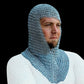 Aluminum Butted Chainmail Coif - Authentic Medieval Reenactment Armor Costume - Ideal Christmas Gift
