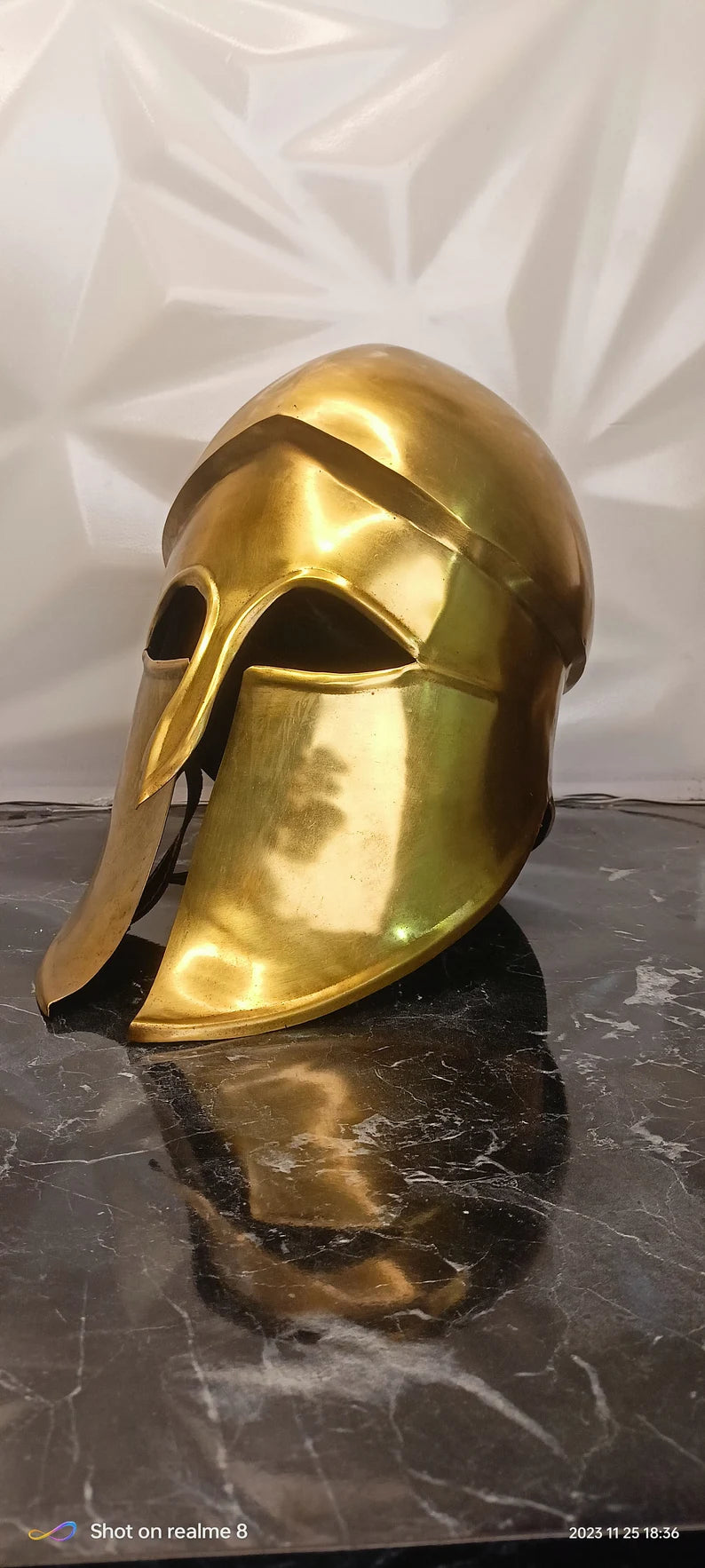 Embrace the Past with our Corinthian Helmet - Medieval Crusader Style | Brass Finish | Handcrafted Medieval Armor | Unique Christmas Gift Idea