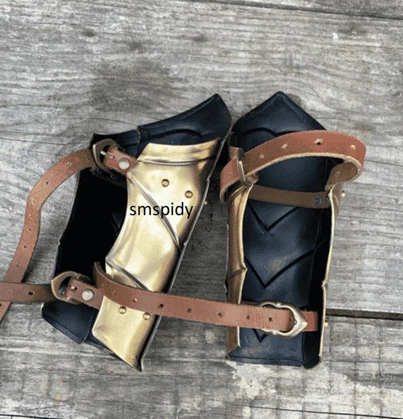 Illumine Bracers Set - Antique | Handmade Medieval | armor Bracers set | Roleplay Costume Bracers - Retro Handicrafts