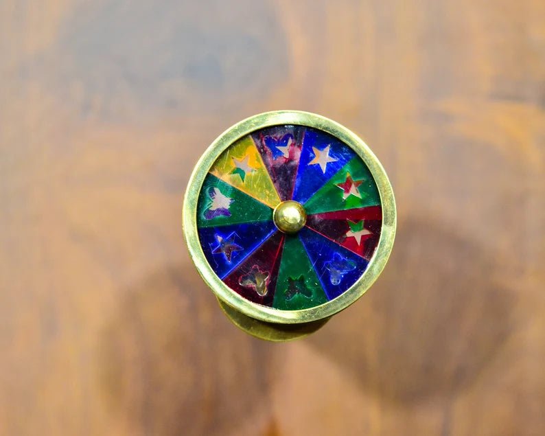Kaleidoscope - Personalized Double Rotating Glass Wooden And Brass Prismatic Kaleidoscope - GIft for Loved One, Best Classic Gift Idea - Retro Handicrafts