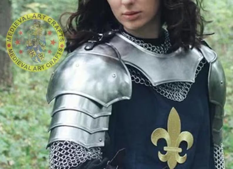 Knight Brave Female Armor, Gorget Pouldron Bracer Armor, Cosplay Armor, Sca Armor, Larp Armor, Gift for Women - Retro Handicrafts