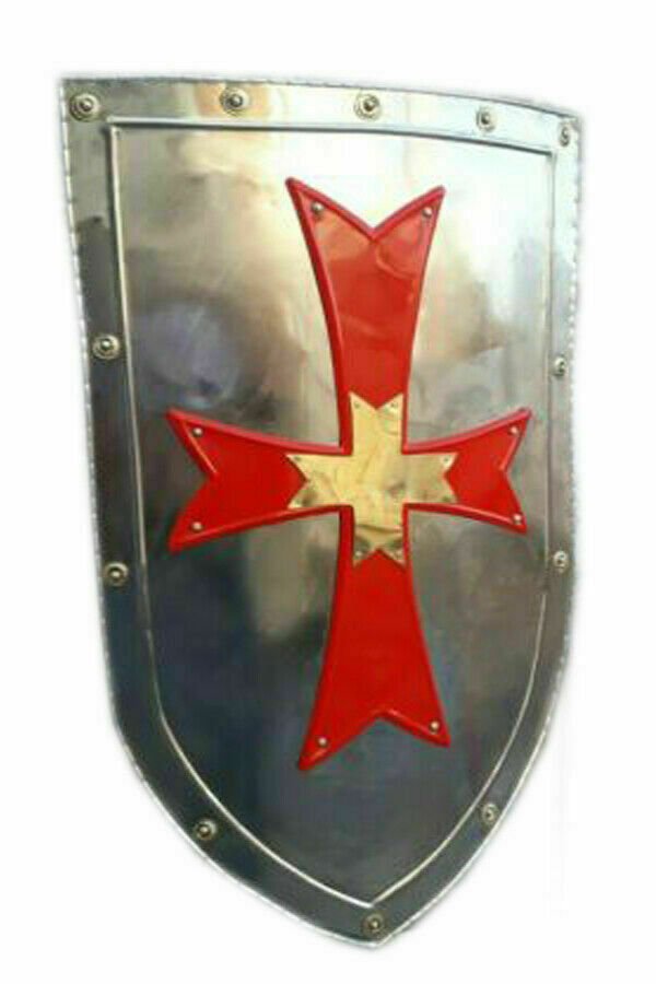 Knight Templar Red Cross Medieval Shield Sca Larp Battle Ready Armor Shield - Retro Handicrafts