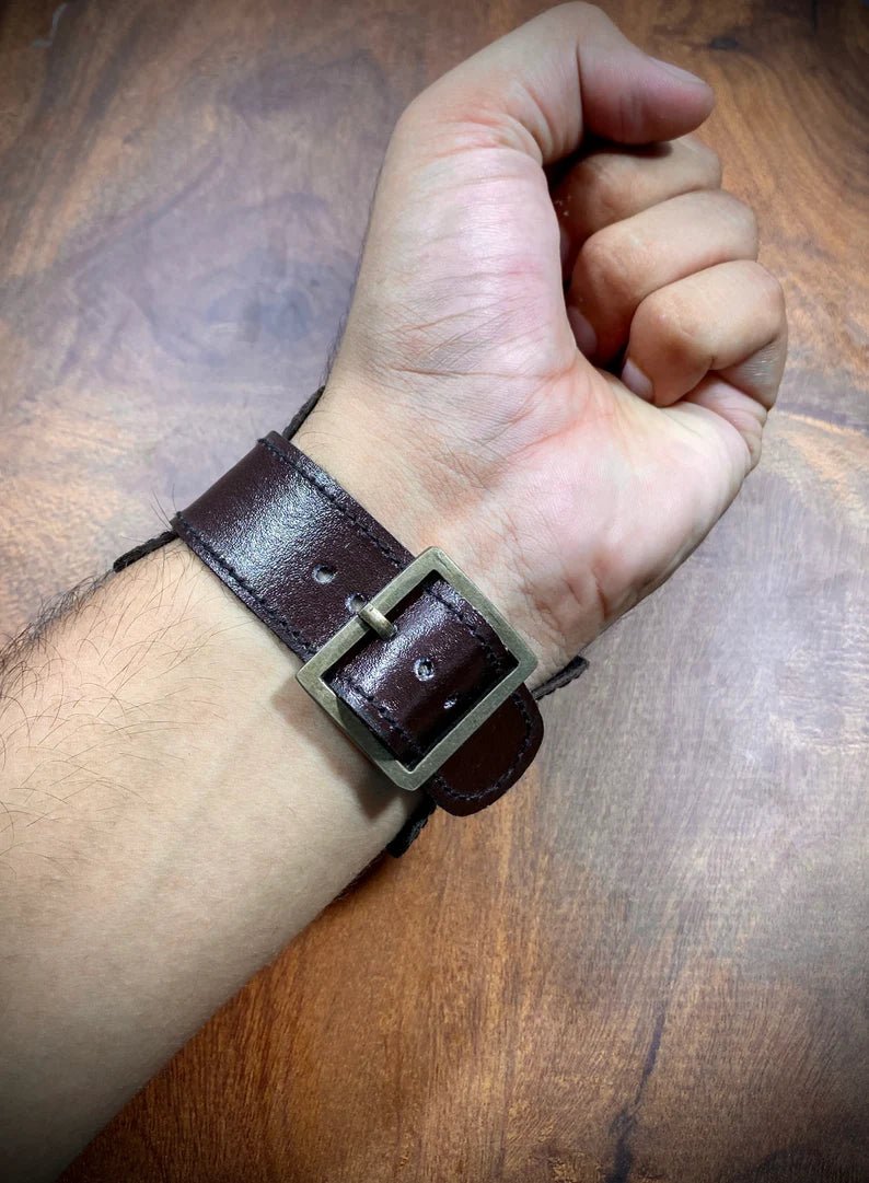 Leather Strap Steampunk Wrist Brass And Leather Compass Watch - Retro Handicrafts