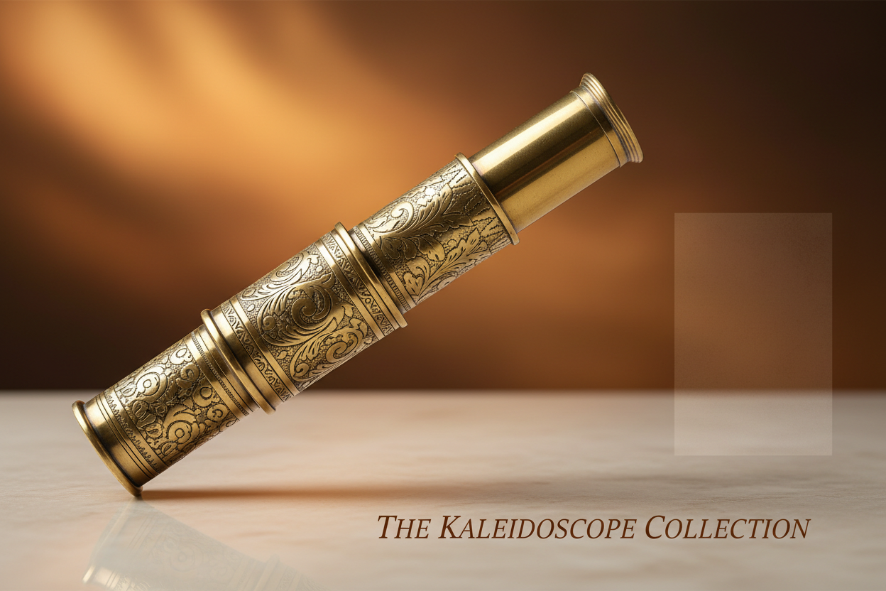 make collection banner of brass kaleidoscope
