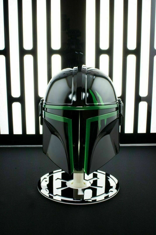 Mandalorian Steel Helmet Medieval Star Wars Black Series Black Green Wearable - Retro Handicrafts