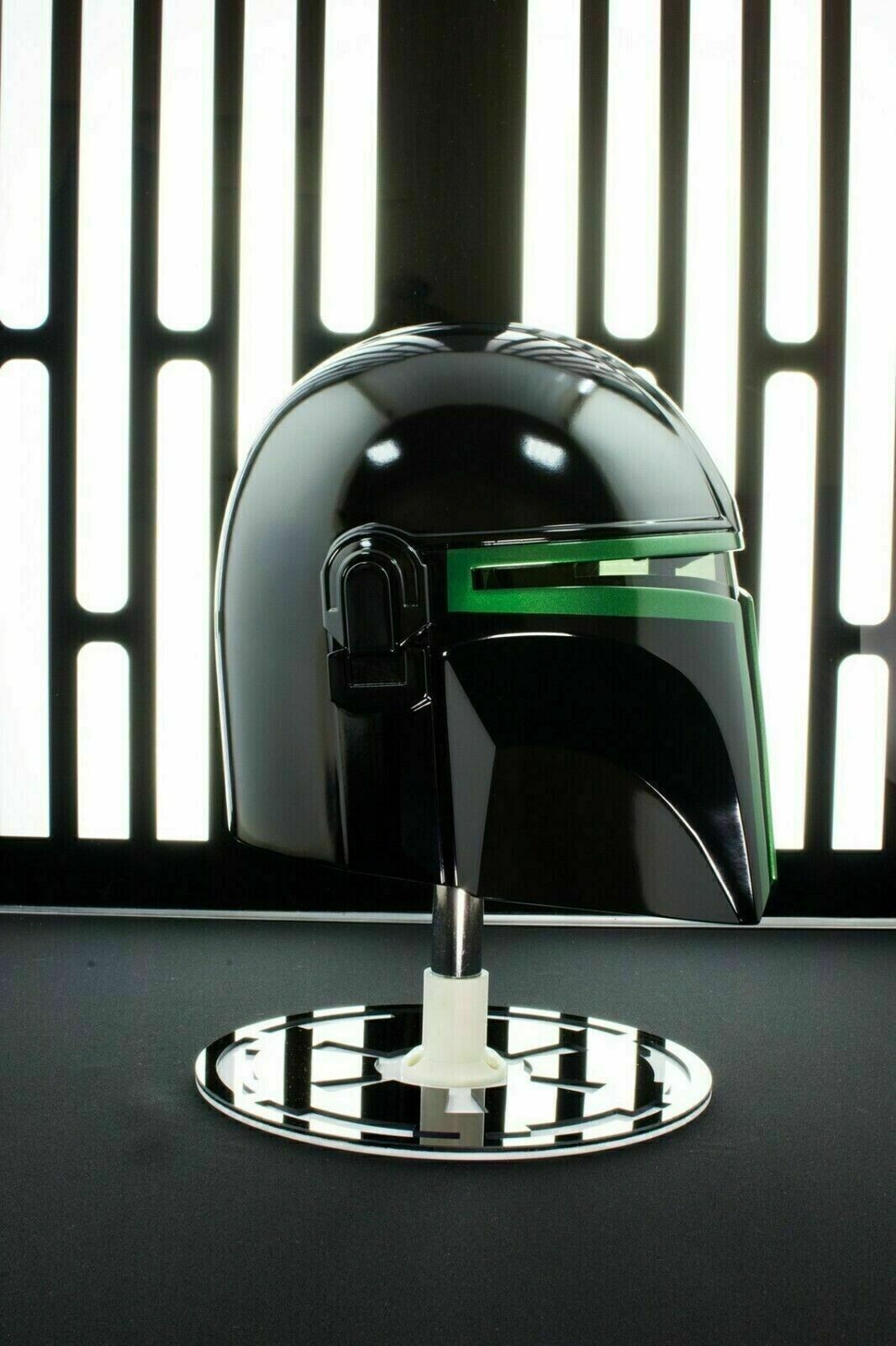 Mandalorian Steel Helmet Medieval Star Wars Black Series Black Green Wearable - Retro Handicrafts