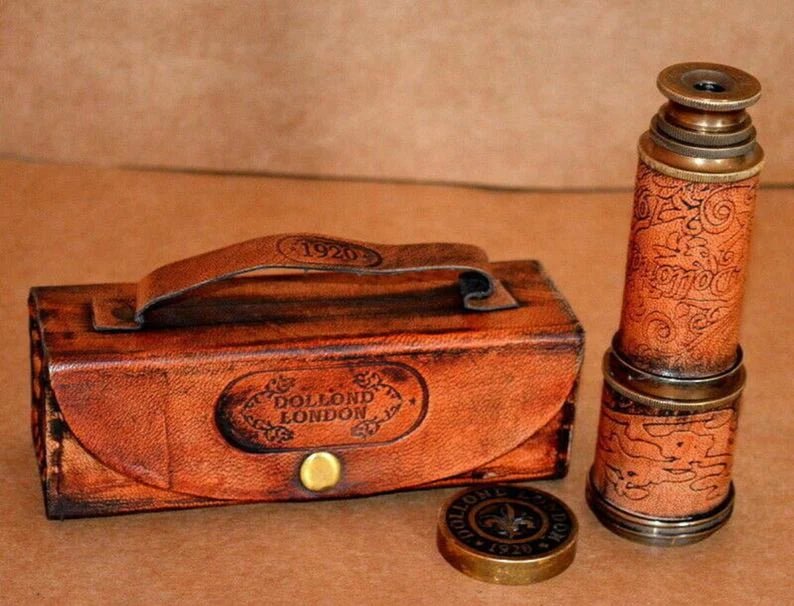 Marine Nautical DOLLOND LONDON 1920 ENGRAVED Handheld 16" Brass Telescope with Box Case Sailor Navy Spyglass Home Decor Maritime Gift items - Retro Handicrafts