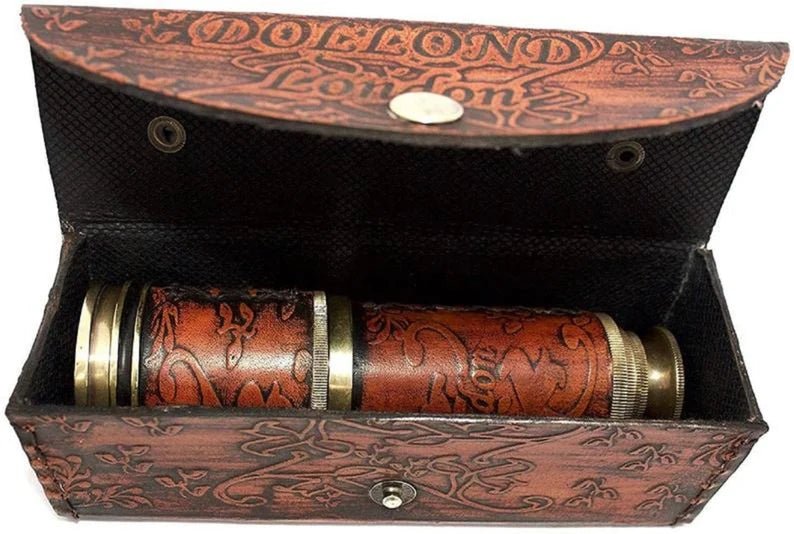 Marine Nautical DOLLOND LONDON 1920 ENGRAVED Handheld 16" Brass Telescope with Box Case Sailor Navy Spyglass Home Decor Maritime Gift items - Retro Handicrafts