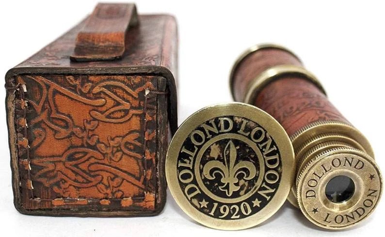 Marine Nautical DOLLOND LONDON 1920 ENGRAVED Handheld 16" Brass Telescope with Box Case Sailor Navy Spyglass Home Decor Maritime Gift items - Retro Handicrafts
