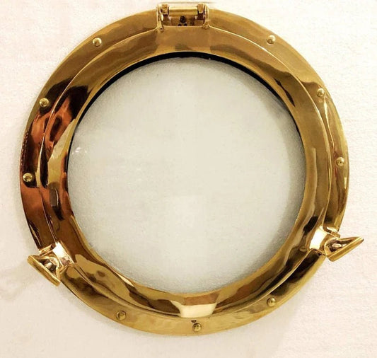 Maritime Brass Porthole: Nautical Ship Boat Home Decor Glass Frame Window - Retro Handicrafts