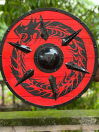 24-inch medieval Viking shield ideal for armor collections, reenactments, and as a decorative home display piece.