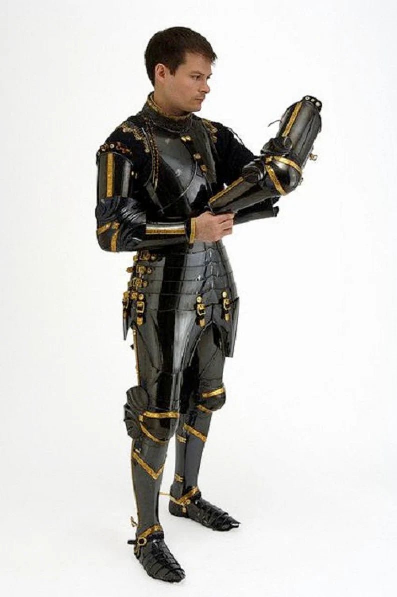 Medieval Black Armour Suit ~ Combat Full Body Halloween Armour Suit - Retro Handicrafts