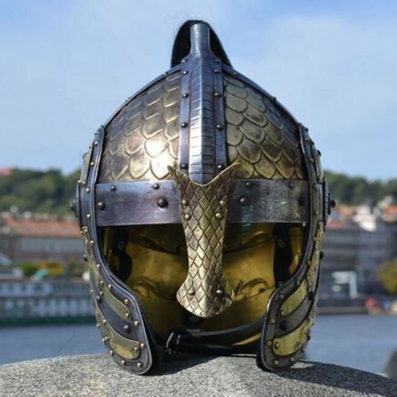 Medieval Bogato Engraved Fantasy Norman Viking Helmet Replica II - Retro Handicrafts