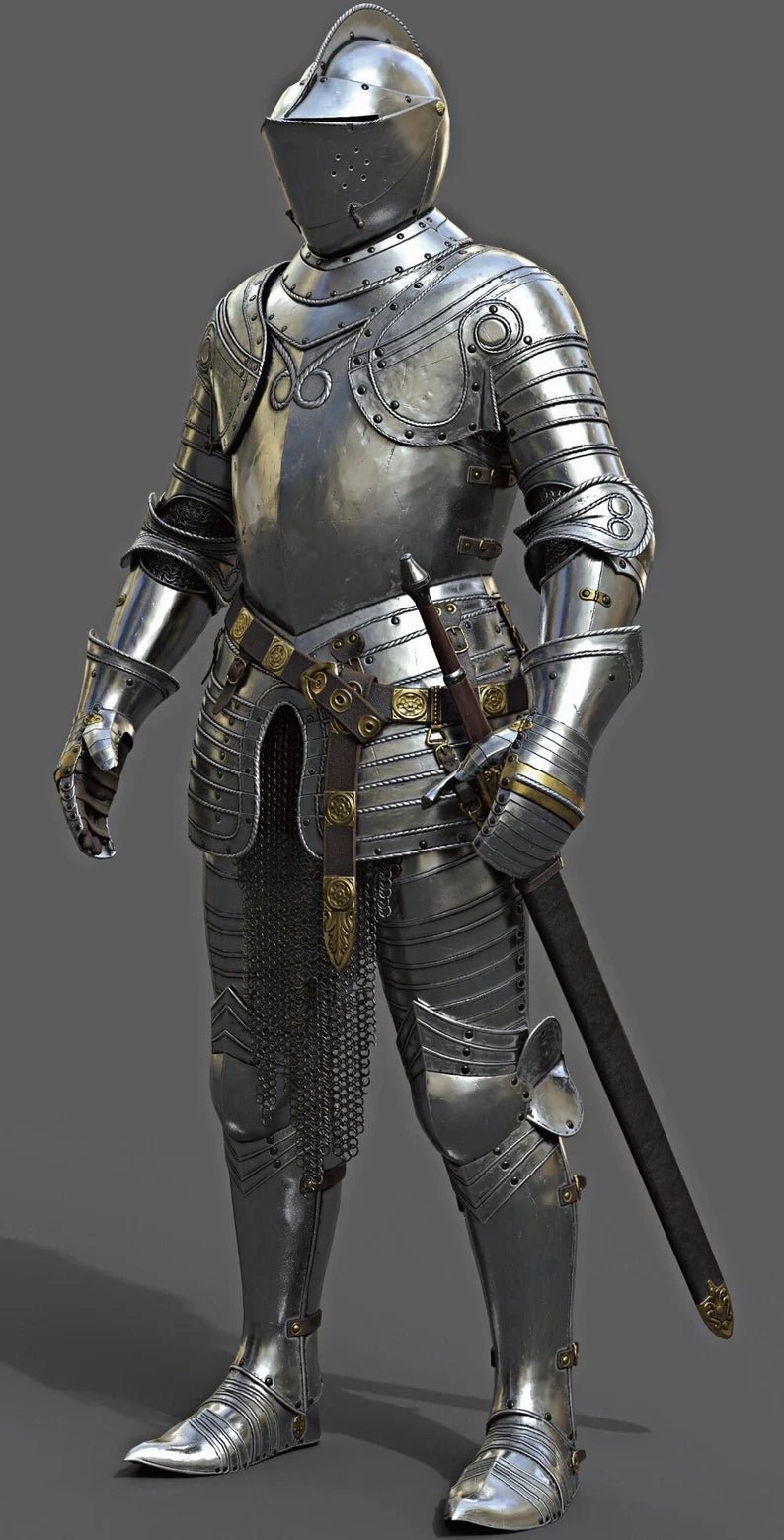 Medieval Combat Full Body Armour Suit ~ Medieval Knight Armour Costume ~ Battle Warrior Crusader Suit Of Armour - Retro Handicrafts