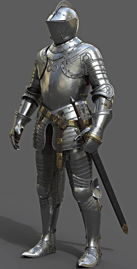 Medieval Combat Full Body Armour Suit ~ Medieval Knight Armour Costume ~ Battle Warrior Crusader Suit Of Armour - Retro Handicrafts