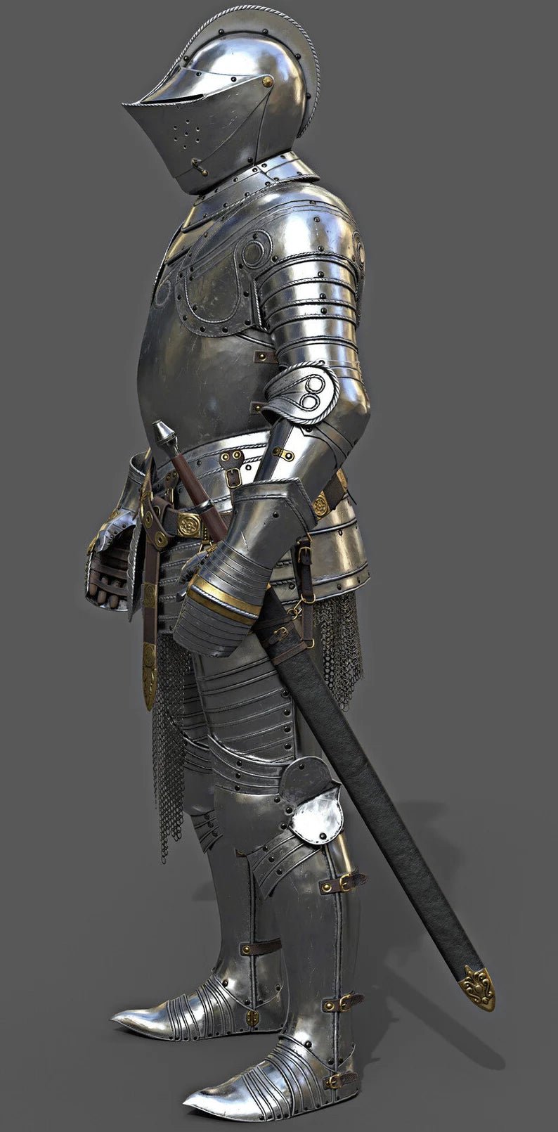 Medieval Combat Full Body Armour Suit ~ Medieval Knight Armour Costume ~ Battle Warrior Crusader Suit Of Armour - Retro Handicrafts