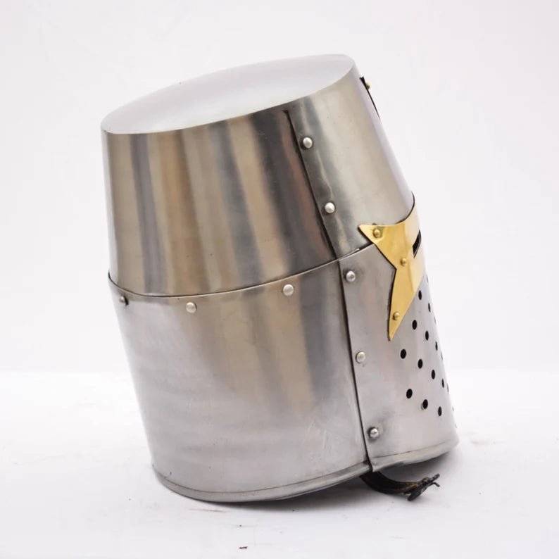 Medieval Crusader Helmet Templar Knight Helmet Silver Finish Crusader Helmet - Retro Handicrafts