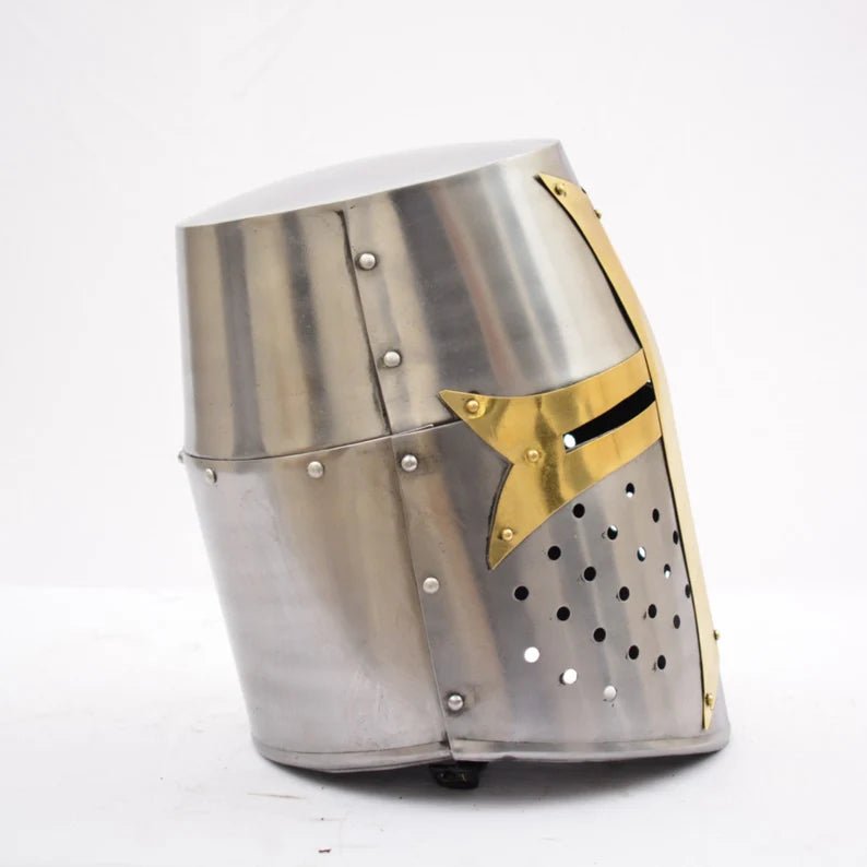 Medieval Crusader Helmet Templar Knight Helmet Silver Finish Crusader Helmet - Retro Handicrafts