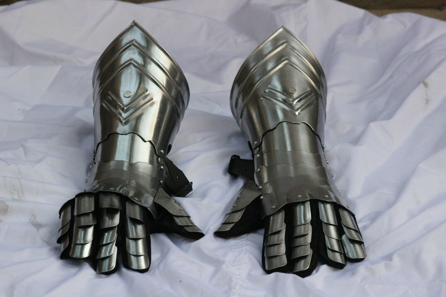 Medieval Finger Gauntlets Gothic Knight Armor Steel Larp SCA Gloves - Retro Handicrafts