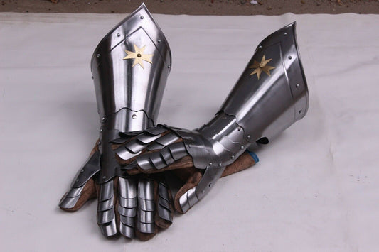 Medieval Finger Gauntlets Gothic Knight Armor Steel Wearable Gloves - Retro Handicrafts