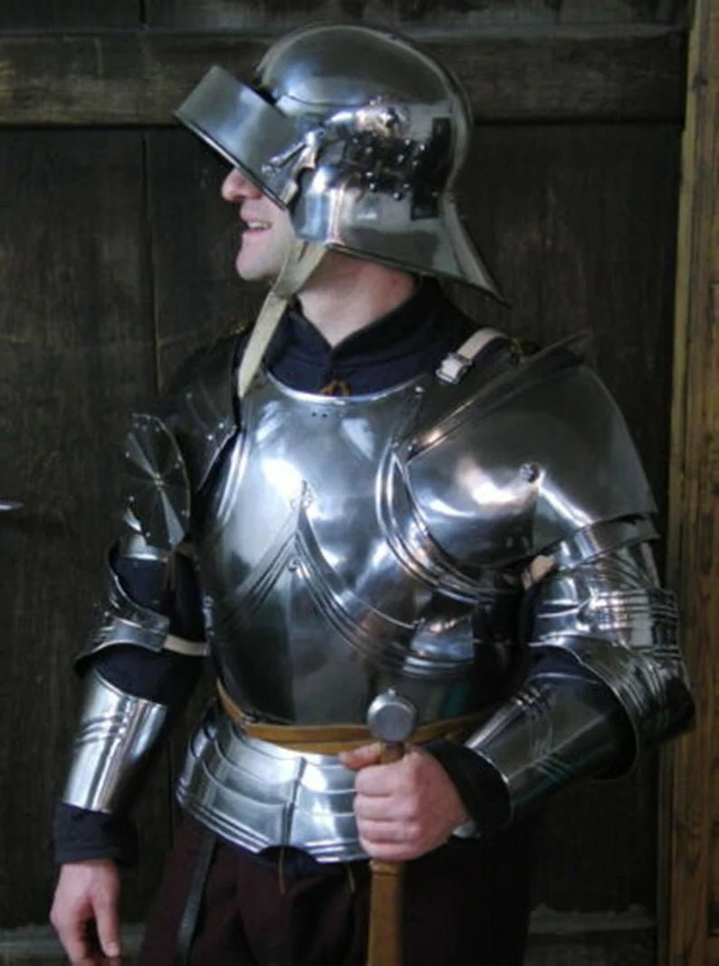 Medieval Gothic Armor Suit Of captain's Armor Suit Replica 18GA Steel SCA Armor - Retro Handicrafts