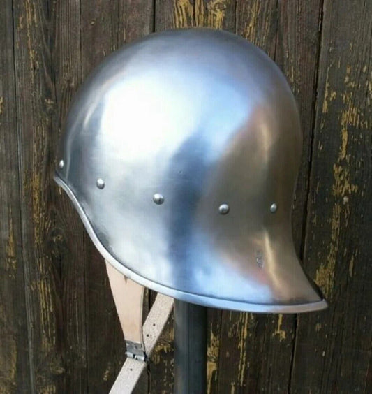 Medieval Helmet Handmade 18 Gauge Steel Medieval Servant Sallet Helmet Knight Sca Larp - Retro Handicrafts