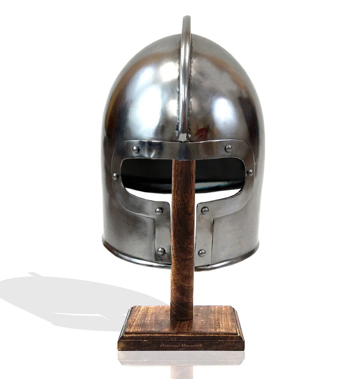 Medieval Helmet Knight Armor Steel Larp Wearable Replica Silver Helmet Cosplay - Retro Handicrafts