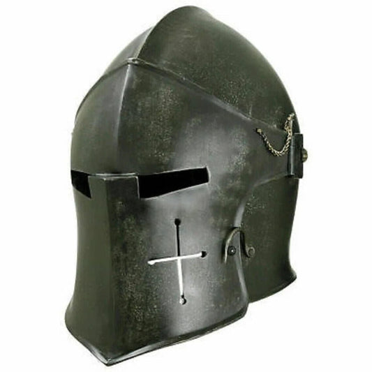 Medieval Helmet Knight Barbute Halloween Fully Functional Replica LARP Helmet - Retro Handicrafts