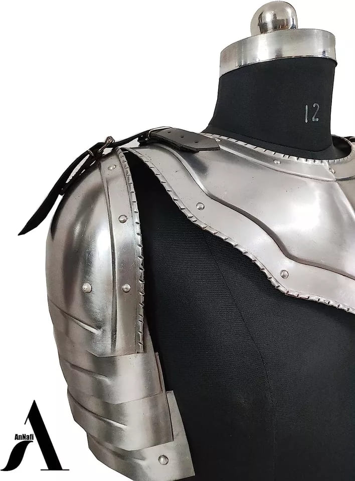 Medieval Iron Gorget with Pauldrons & Gothic Spaulders Armor - Retro Handicrafts