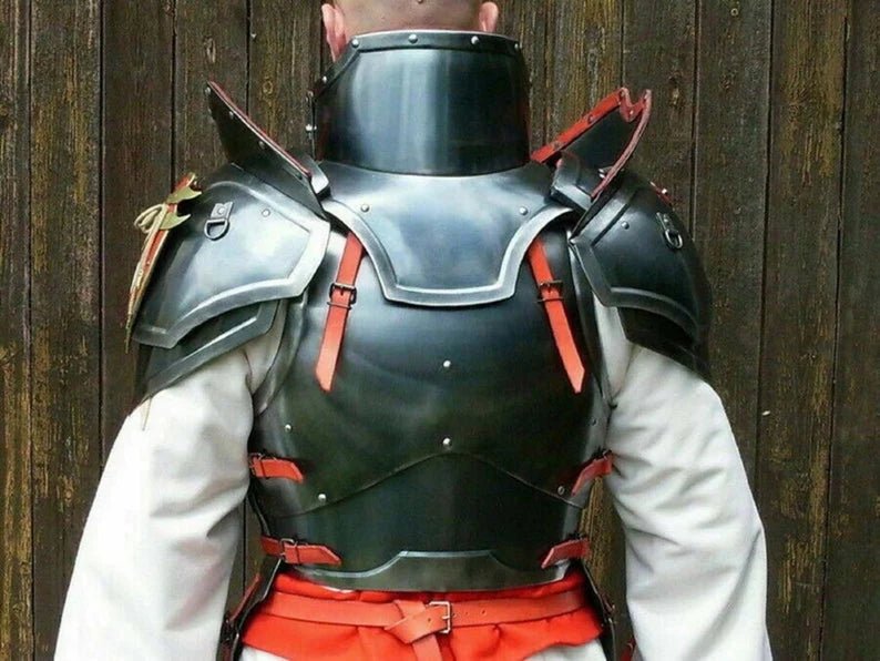 Medieval Knight Black Suit Of Armor Combat Full Body Armor Wearable Knight Body Armor Suit Replica~ Decorative Black Armor. - Retro Handicrafts