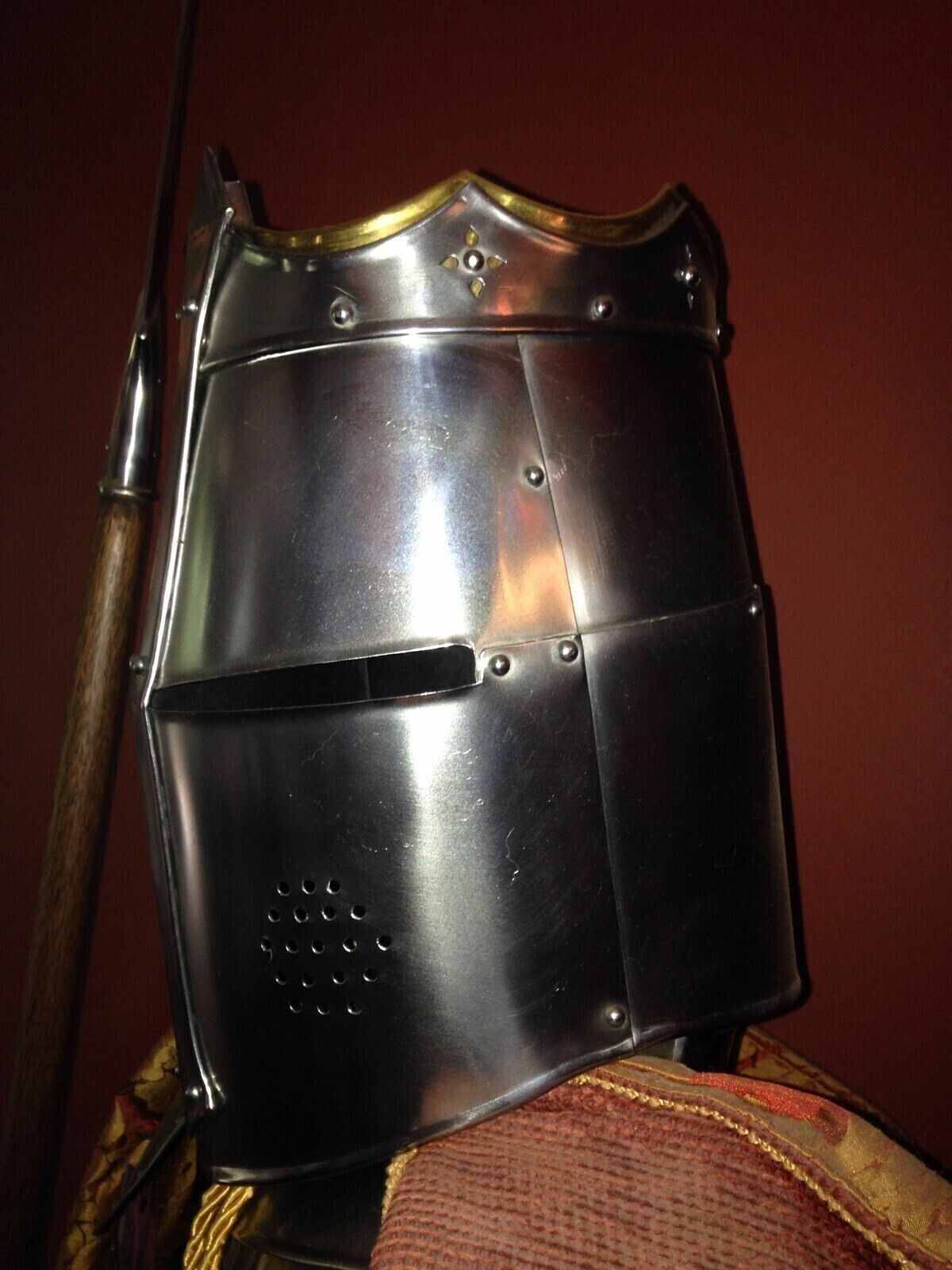 Medieval Knight Brass Wearable Suit Of Armor Crusader Combat Full Body Armor - Retro Handicrafts