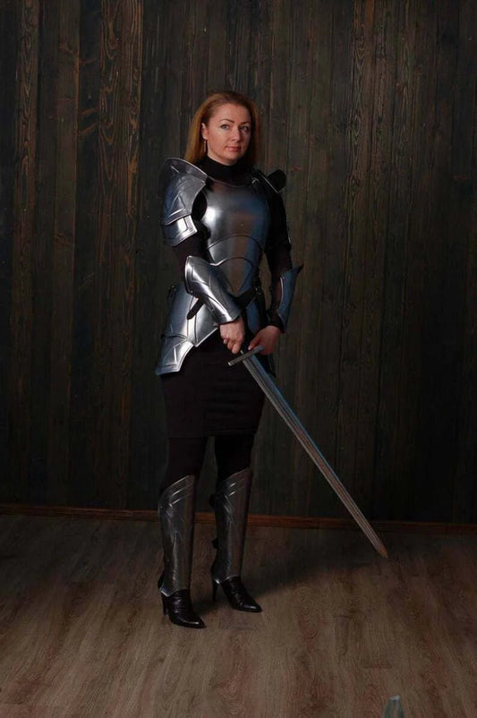 Medieval Knight Female Costume Steel Armor, Lady Cuirass Costume Armor Suit, Brave Lady Armor Suit, Queen of The Armor - Retro Handicrafts