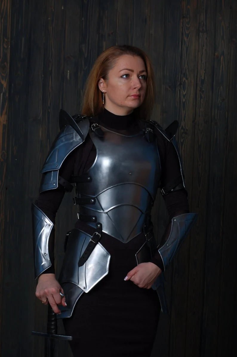Medieval Knight Female Costume Steel Armor, Lady Cuirass Costume Armor Suit, Brave Lady Armor Suit, Queen of The Armor - Retro Handicrafts