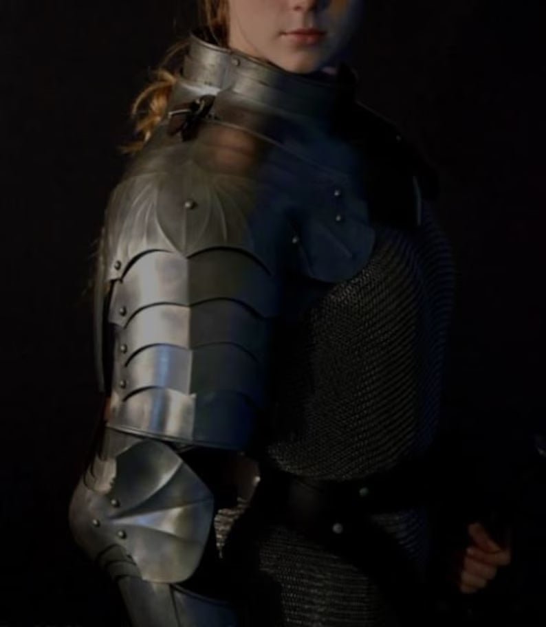 Medieval Lady Neck Guard Shoulder Armour With Pouldron Female Brave Lady Shoulder Gorget Woman Fantasy Lady Armor Arm Guard Queen Armour - Retro Handicrafts