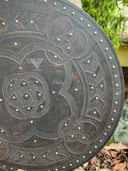 Medieval LARP Warrior Wood & Steel Viking Round Shield | Templar Armor - Retro Handicrafts
