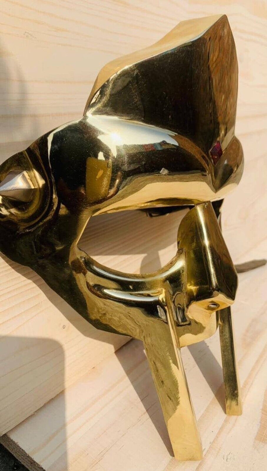 Medieval MF DOOM Mask Mad - villain Mild Halloween Steel brass Shine Armor Mask - Retro Handicrafts