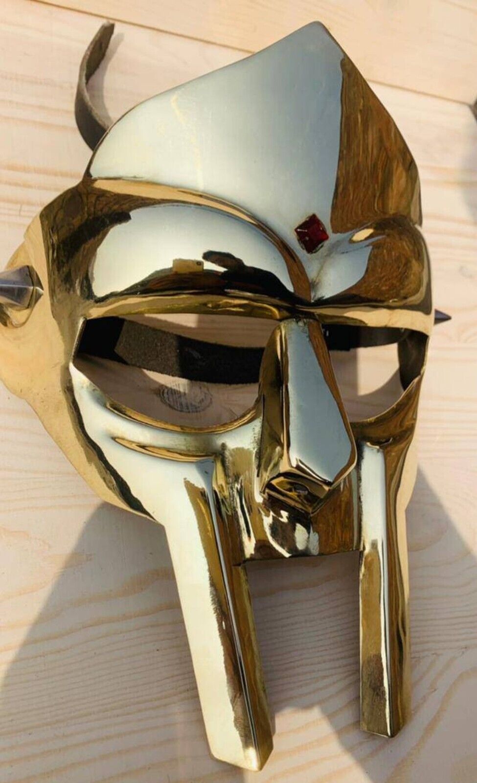 Medieval MF DOOM Mask Mad - villain Mild Halloween Steel brass Shine Armor Mask - Retro Handicrafts