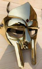 Medieval MF DOOM Mask Mad - villain Mild Halloween Steel brass Shine Armor Mask - Retro Handicrafts